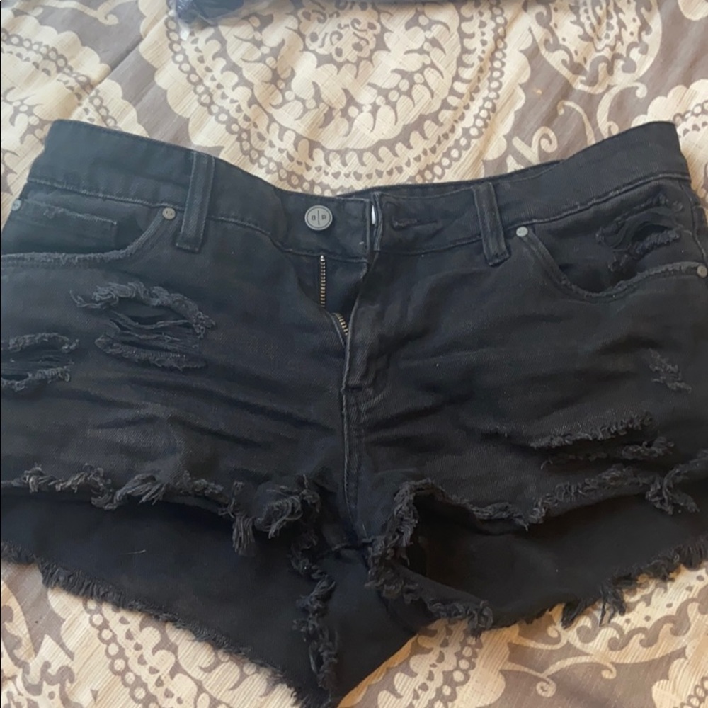 Black denim cut off